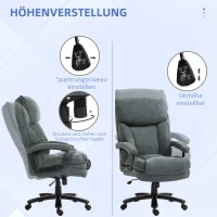 HOMCOM Grote hoge bureaustoel, 200 kg draagvermogen, robuuste constructie, zachte bekleding, grijs(m-5)