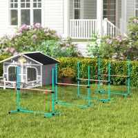PawHut Agility Sport pour Chiens, Set de 4 Obstacles Professionnels avec Système de Maintien au Sol, 99x65x94cm, Bleu Clair(m-2)