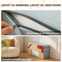 AIYAPLAY 2-delige schuimblokkenset voor peuters met afneembare hoezen, klim- en kruipset voor binnen, blauw(m-7)