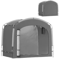 Outsunny Fietstent, opslagtent, waterdicht, UV-bescherming, voor tuin, 220x150x195 cm, donkergrijs(m-11)