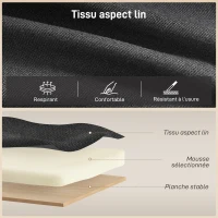 HOMCOM Canapé d'Angle Convertible, Canapé-Lit 3 Places 192 cm avec Méridienne Réversible, Rangement Caché, Gris Anthracite(m-7)