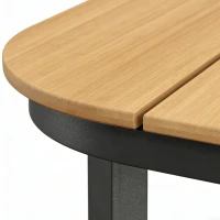 Outsunny Table de Jardin Rectangulaire pour 4-6 Personnes, Plateau en WPC à Lattes, Bords Arrondis, 155x88x72cm, Naturel(m-13)