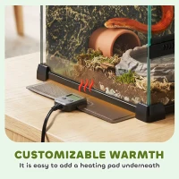 PawHut Boîte à Reptiles avec Panneau de Fond, Fermeture Sécurisée Par Rotation, Ventilation Frontale, 50x30x35cm, Noir(m-8)