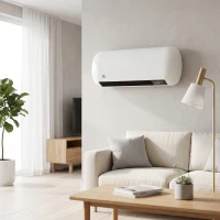 HOMCOM Wandverwarming 2000W keramische wandkachel met ventilator, 2 vermogensstanden, LED-display, thermostaat, wit(m-8)