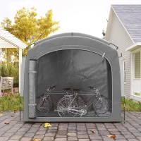 Outsunny Fietstent, opslagtent, waterdicht, UV-bescherming, voor tuin, 220x150x195 cm, donkergrijs(m-9)