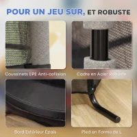 HOMCOM Trampoline Enfant Ø 1,63 × 1,9H m Filet de sécurité Porte zipée Couvre-Ressorts 6 poteaux rembourrés Inclus Noir(m-7)