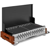 Outsunny Portable BBQ Grill, Folding Charcoal Barbecue Grill with Removable Charcoal Basin for Camping Picnic Garden Party, Black