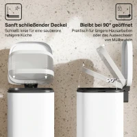 HOMCOM 30 L kosz na śmieci kuchenny na pedał z pokrywą, funkcja Soft-Close i utrzymania otwartej pozycji do kuchni, domu(m-5)