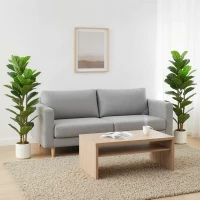 HOMCOM Lote de 2 Plantas Artificiales 120 cm Ficus Lyrata Árbol Artificial con Maceta de Plástico y Tronco de Madera Maciza Verde(m-6)
