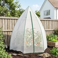 Outsunny Mini Kas Overwintertent met Roldeur Wit 160x138x180cm(m-9)