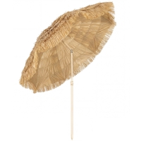 Outsunny Parasol de plage Ø 1,85 m, grand parasol inclinable, style hawaïen, hauteur du mât réglage, sac de transport , kaki