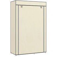 HOMCOM Armadio Portatile Armadio Guardaroba Salvaspazio, 103x43x162.5cm, Crema(m-11)