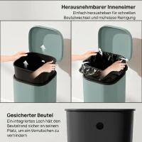 HOMCOM 30 l kosz na śmieci do kuchni na pedał z pokrywą, funkcja soft-close i blokada otwarcia do kuchni, domu(m-6)