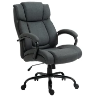 Vinsetto Bureaustoel, Ergonomische Bureaustoel, Draaisteel met Gevoerde Armleuningen, tot 220 kg belastbaar, Grijs(m-10)