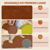 AIYAPLAY Conjunto de 5 Blocos de Espuma Infantil Blocos Psicomotores com Base Antiderrapante Capa Removível 3-6 Anos(m-5)