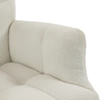 HOMCOM Poltrona de Balanço Cadeira de Baloiço em Peluche Teddy Bolsos Laterais Encosto com Orelhas e Capitão Creme(m-6)