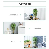 Outsunny Pack de 2 Bambú Artificiales 150 cm con 1095 Hojas Maceta Decoración para Interior Hogar Verde(m-4)