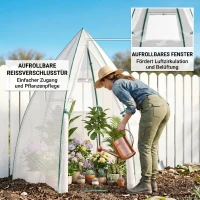 Outsunny Mini Kas Overwintertent met Roldeur Wit 160x138x180cm(m-5)