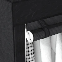 HOMCOM Stoffen kast, opbergoplossing, 6 planken, 1 kledingstang, zwart(m-12)