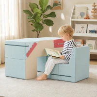 AIYAPLAY Set de 2 Bloques de Espuma para Bebés con Fundas Desmontables Juego de Escalada y Gateo para Interior Azul(m-10)