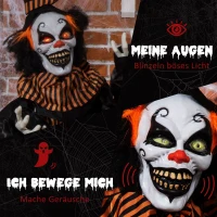 Outsunny Halloween clown grote indoor decoratie met speciale effecten en geluid multicolor(m-5)