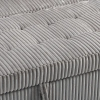 HOMCOM Sofá Cama 2 Plazas Tapizado de Pana Convertible en Cama 2 Cojines Bolsillos Laterales 157x190 cm Gris Claro(m-10)