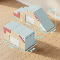 AIYAPLAY Set de 2 Bloques de Espuma para Bebés con Fundas Desmontables Juego de Escalada y Gateo para Interior Azul(m-3)