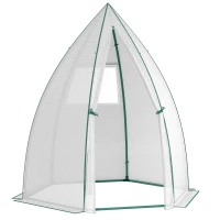 Outsunny Mini Kas Overwintertent met Roldeur Wit 160x138x180cm(m-1)