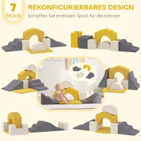 AIYAPLAY 7-teiliges Set Kletterblöcke für Babys & Kleinkinder, weiches Kletterset für den Innenbereich, Stoff, Schaumstoff, Bunt(m-4)