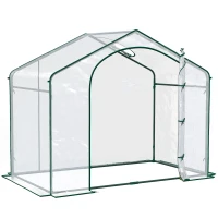 Outsunny Seră de Exterior cu Intrare cu Fermoar și Aerisire Superioară, din Plastic și Oțel, 180x100x152 cm, Transparentă(m-1)