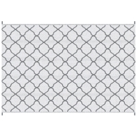 Outsunny Outdoor Teppich robuster Wetterfest Outdoorteppich Carpet mit Netzmuster 182 x 274 cm Grau