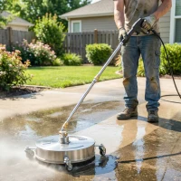 Outsunny Pressure Washer Surface Cleaner 3600 PSI Power Washer Rotary Surface Cleaner with 4 Wheels for Driveways(m-2)