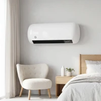 HOMCOM Wandverwarming 2000W keramische wandkachel met ventilator, 2 vermogensstanden, LED-display, thermostaat, wit(m-9)