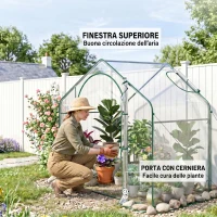 Outsunny Serra da Esterno con Ingresso a Zip e Presa d'Aria Superiore, in Plastica e Acciaio, 180x100x152 cm, Trasparente(m-5)