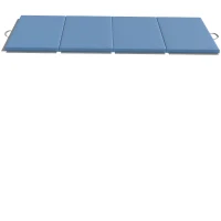 HOMCOM Trainingsmat, opvouwbare fitnessmat sportmat met handgrepen voor yoga, MMA, fitness, pilates 240 x 120 x 5 cm lichtblauw(m-1)