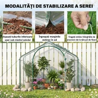 Outsunny Seră de Exterior cu Intrare cu Fermoar și Aerisire Superioară, din Plastic și Oțel, 180x100x152 cm, Transparentă(m-6)