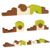 AIYAPLAY Conjunto de 5 Blocos de Espuma Infantil Blocos Psicomotores com Base Antiderrapante Capa Removível 3-6 Anos(m-1)