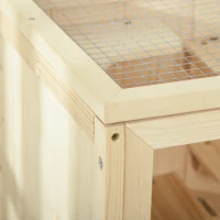 PawHut Gabbia Grande per Criceti e Roditori in Legno di Abete con Tetto Apribile 60 x 40 x 80cm(m-4)
