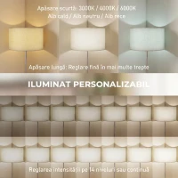 HOMCOM Lampă de Podea cu Telecomandă și Luminozitate Reglabilă 3000k-6000k, cu Abajur Textil, Argintie(m-4)
