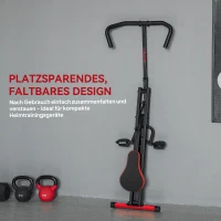 SPORTNOW trainingsmachine, verstelbaar, metalen buizen, pedalen, opvouwbaar, rood(m-6)