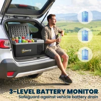 Outsunny 16L Portable Car Fridge, -20℃ to 10℃ Adjustable Temperature - Black/Grey(m-6)