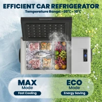 Outsunny 16L Portable Car Fridge, -20℃ to 10℃ Adjustable Temperature - Black/Grey(m-4)