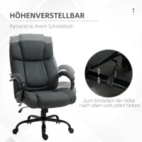 Vinsetto Bureaustoel, Ergonomische Bureaustoel, Draaisteel met Gevoerde Armleuningen, tot 220 kg belastbaar, Grijs(m-5)