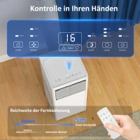 HOMCOM Tragbares Klimagerät 9000 BTU, 4-in-1 mit Kühlung, Entfeuchter, Ventilator, Schlafmodus(m-6)