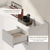 HOMCOM Schoenenkast met greeploos ontwerp, 4 deuren, 4 verstelbare planken, vrijstaand schoenenrek met 5 houten poten, hout, wit(m-7)