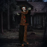 Outsunny Halloween clown grote indoor decoratie met speciale effecten en geluid multicolor(m-2)