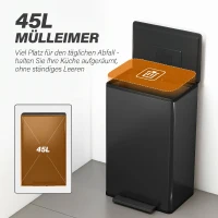 HOMCOM Keukenprullenbak 45 L Pedaalemmer met Soft-Close deksel, uitneembare binnenemmer(m-4)