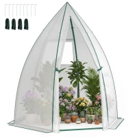 Outsunny Mini Kas Overwintertent met Roldeur Wit 160x138x180cm(m-15)