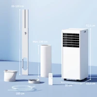 HOMCOM Tragbares Klimagerät 9000 BTU, 4-in-1 mit Kühlung, Entfeuchter, Ventilator, Schlafmodus(m-3)