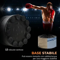 HOMCOM Sacco Boxe da Terra 4 in 1 con 2 Speedball, Barra Girevole e Sacco, Altezza Regolabile da 160-230cm, Rosso(m-6)